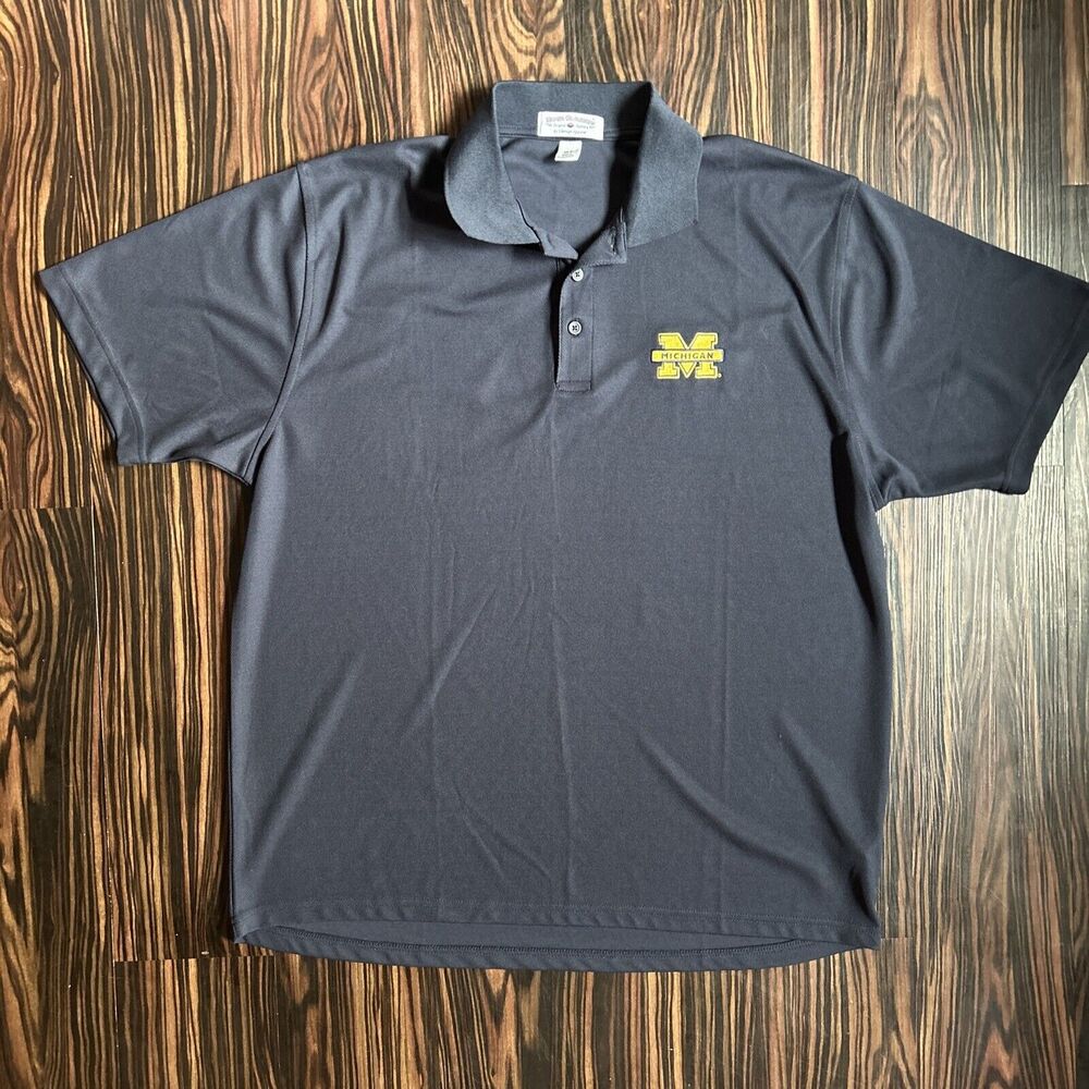 Boca Classics University Of Michigan Mens Short Sleeve Polo Shirt Size XL